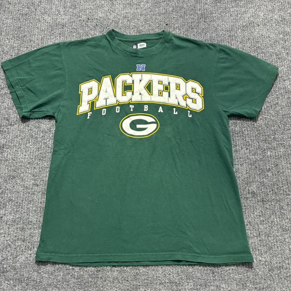 NFL Team Apparel Green Bay Packers Logo Shirt Mens Medium Short Sleeve